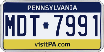 PA license plate MDT7991