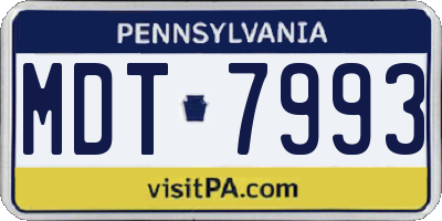 PA license plate MDT7993