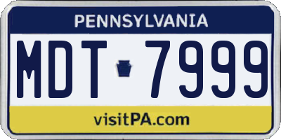 PA license plate MDT7999