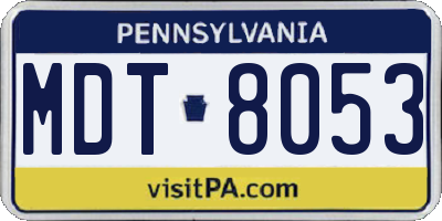 PA license plate MDT8053