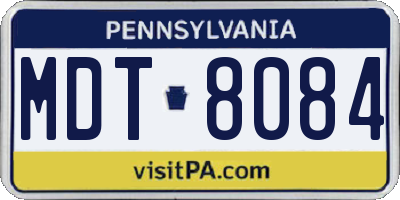 PA license plate MDT8084