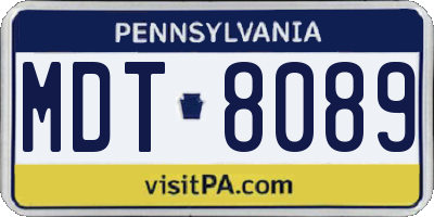 PA license plate MDT8089