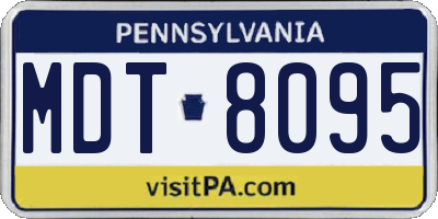 PA license plate MDT8095