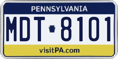 PA license plate MDT8101