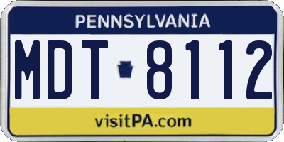 PA license plate MDT8112