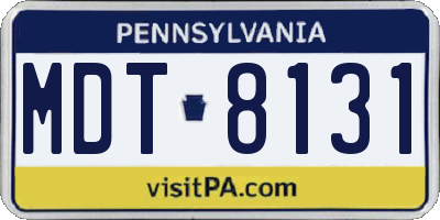 PA license plate MDT8131