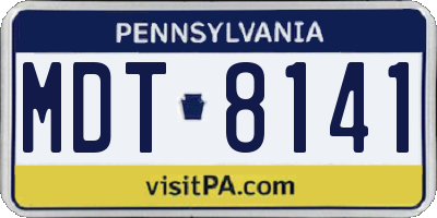 PA license plate MDT8141