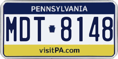 PA license plate MDT8148
