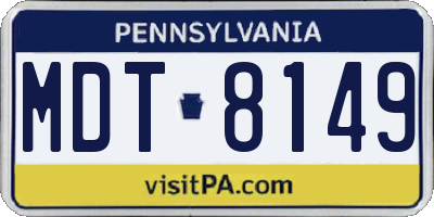 PA license plate MDT8149