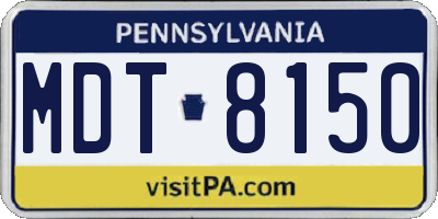 PA license plate MDT8150