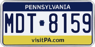 PA license plate MDT8159