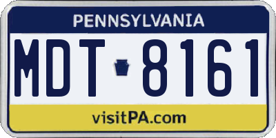 PA license plate MDT8161