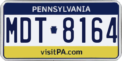 PA license plate MDT8164