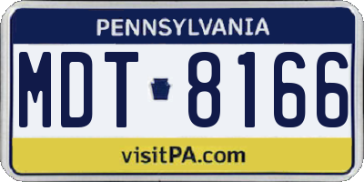 PA license plate MDT8166