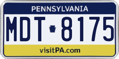 PA license plate MDT8175