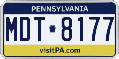 PA license plate MDT8177
