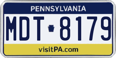 PA license plate MDT8179
