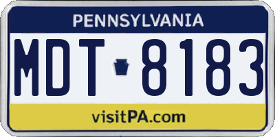 PA license plate MDT8183