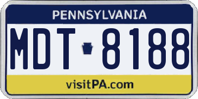 PA license plate MDT8188