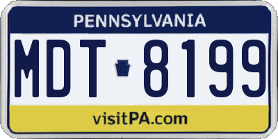 PA license plate MDT8199