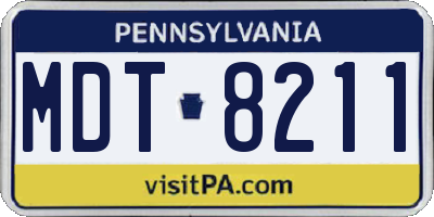 PA license plate MDT8211