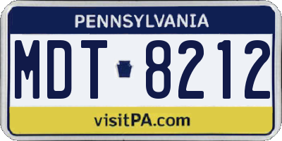 PA license plate MDT8212