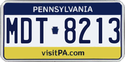 PA license plate MDT8213