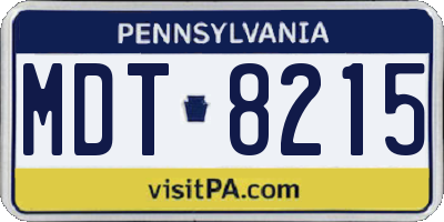 PA license plate MDT8215