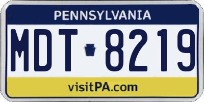 PA license plate MDT8219