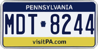 PA license plate MDT8244