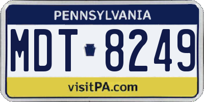 PA license plate MDT8249