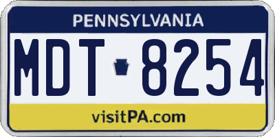 PA license plate MDT8254