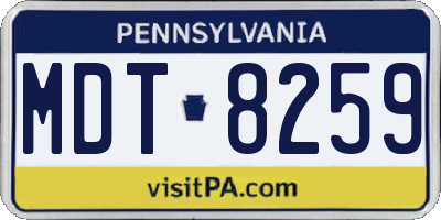 PA license plate MDT8259