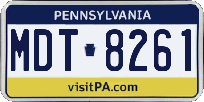 PA license plate MDT8261
