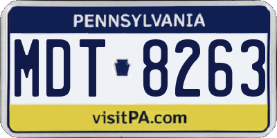 PA license plate MDT8263