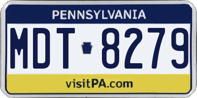 PA license plate MDT8279