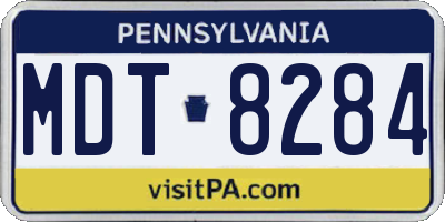 PA license plate MDT8284