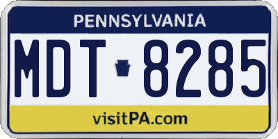 PA license plate MDT8285