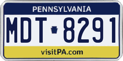 PA license plate MDT8291