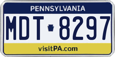 PA license plate MDT8297