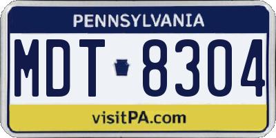 PA license plate MDT8304
