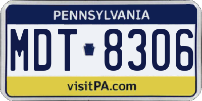 PA license plate MDT8306