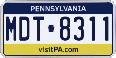PA license plate MDT8311