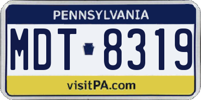 PA license plate MDT8319