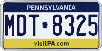 PA license plate MDT8325