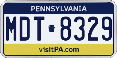 PA license plate MDT8329