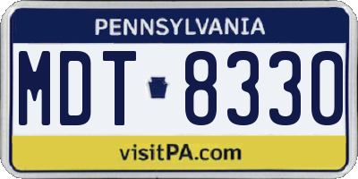 PA license plate MDT8330