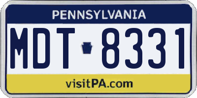 PA license plate MDT8331