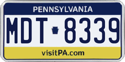 PA license plate MDT8339