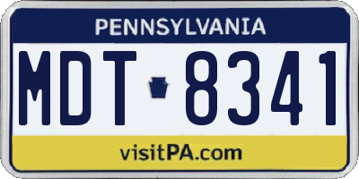 PA license plate MDT8341